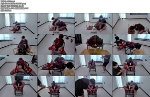 [鹿角与猫爪] 黑丝JK内置插件筋膜枪前高开口环强制含棒折腿驷马一边抽插一边深喉椅子开腿缚皮革头套胶带封孔呼控双层袋子绝闷胶带加固极限ZX强高-丝依依