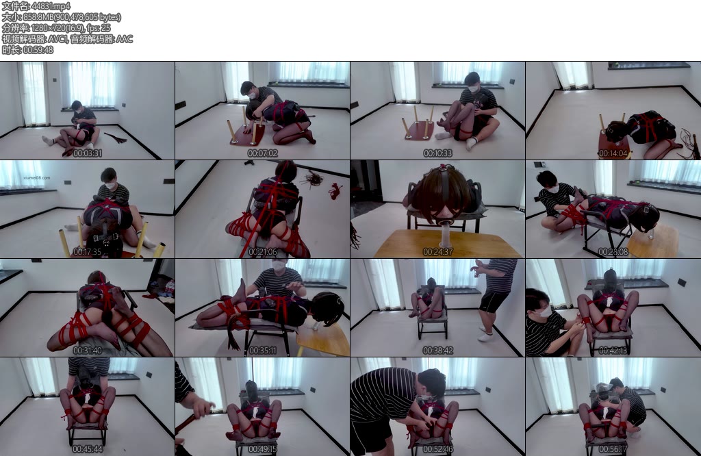 [鹿角与猫爪] 黑丝JK内置插件筋膜枪前高开口环强制含棒折腿驷马一边抽插一边深喉椅子开腿缚皮革头套胶带封孔呼控双层袋子绝闷胶带加固极限ZX强高-丝依依