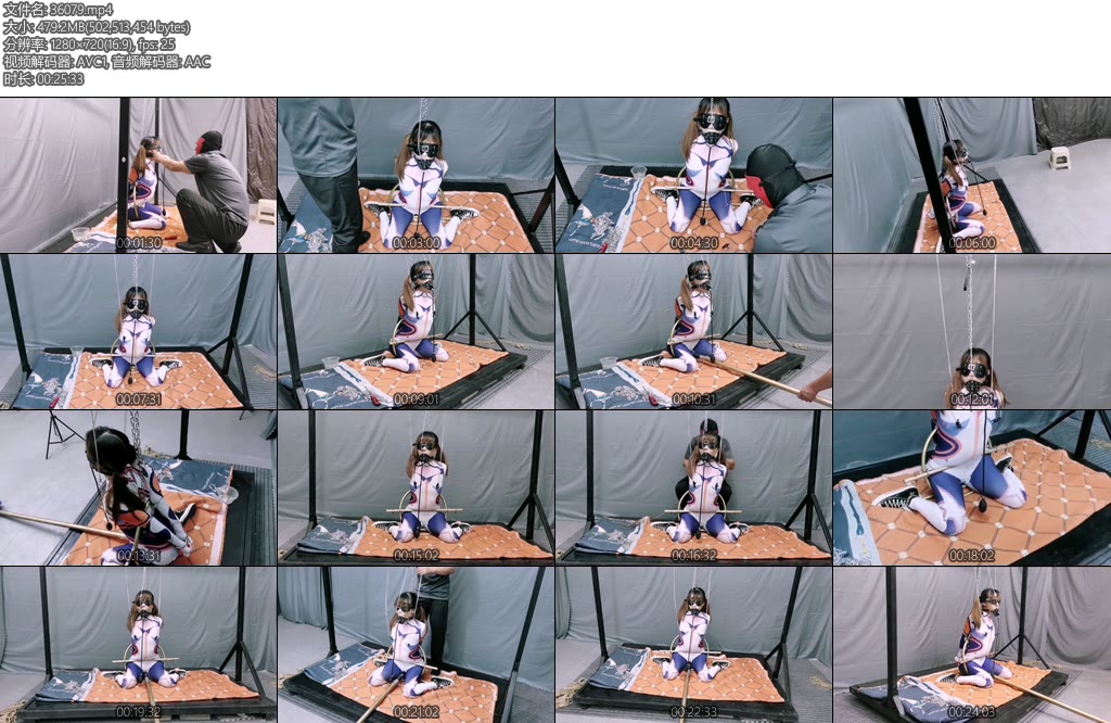 [飞天原创] 小女生被禁固起来带上口夹外加空气口塞把鼻勾乳夹G勾高高吊起下面在放一个快乐棒刺激的摇头摆尾G潮失禁舒服到极点-丝依依