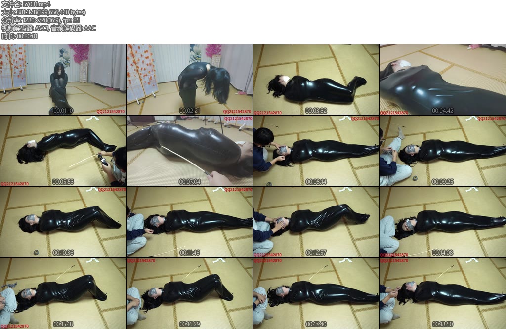 [悦感日记] 雀雀全身连体黑丝真空睡袋全包口球胶带多次强制窒XiSPTK超怕痒无助呻吟-丝依依