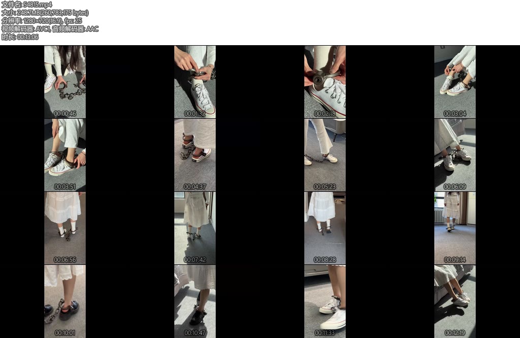 [布莱恩] 女大学生初次体验脚镣黑铁制式脚镣-丝依依