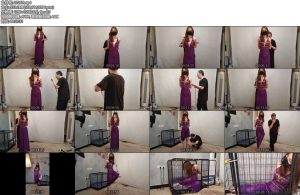 [随心原创] 艾琳 紫色纱衣与笼子 丁字裤单腿吊-丝依依