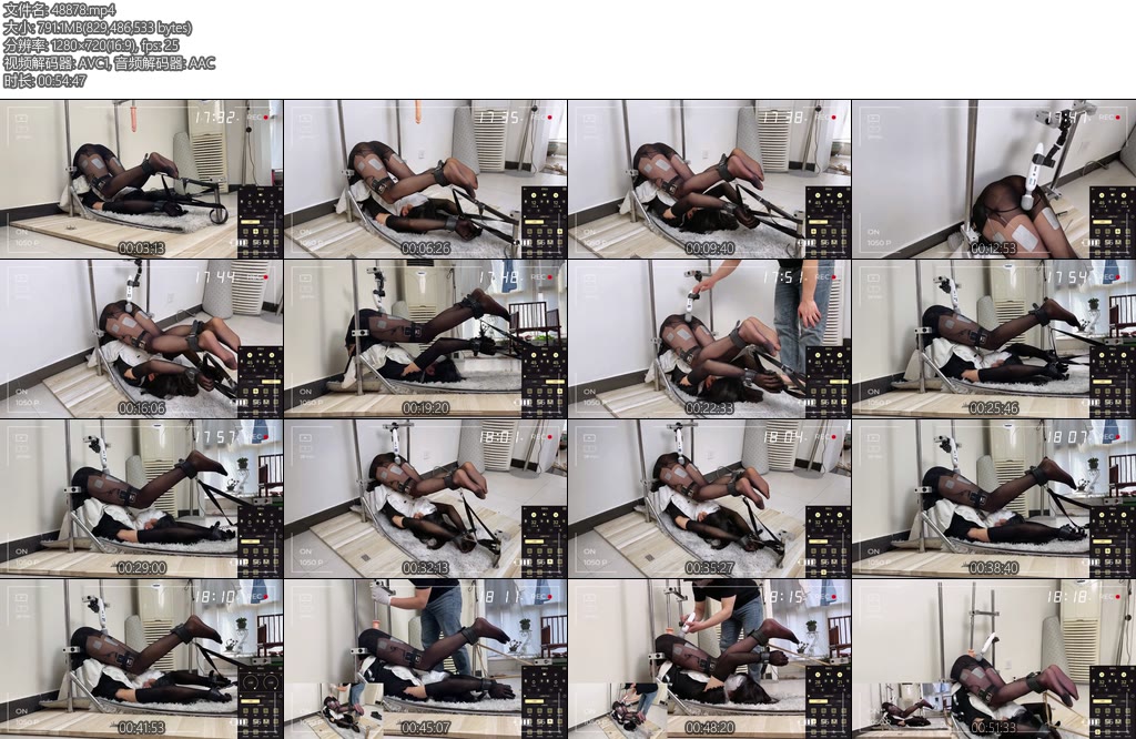 [糖糖原创] 物化训练超长时间放置欧美复刻金属固定人体家具AV棒电击皮鞭假阳-丝依依