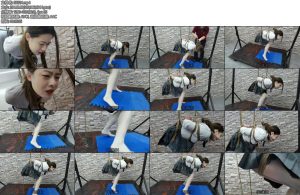 [飞天原创] 电动股绳强制踮脚尖越挣扎脚尖越难受反复摩擦竞然让希希喷射如潮-丝依依