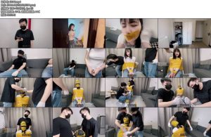 [比尔原创] 危险来敲门双绑匪入室胶带丝袜缠全包头闷玩-丝依依