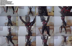 [鹿角与猫爪] 胶衣系列透明高跟鞋大字缚感官管理全程的呼吸管理呼吸头套一张一缩隔音耳机防毒面具连接呼吸瓶呼吸袋-丝依依