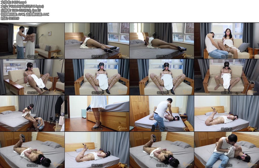 [半岛束艺] 波雅我只有浴巾灰丝高跟马具口球棒子浴巾衣驷马蟹缚-丝依依