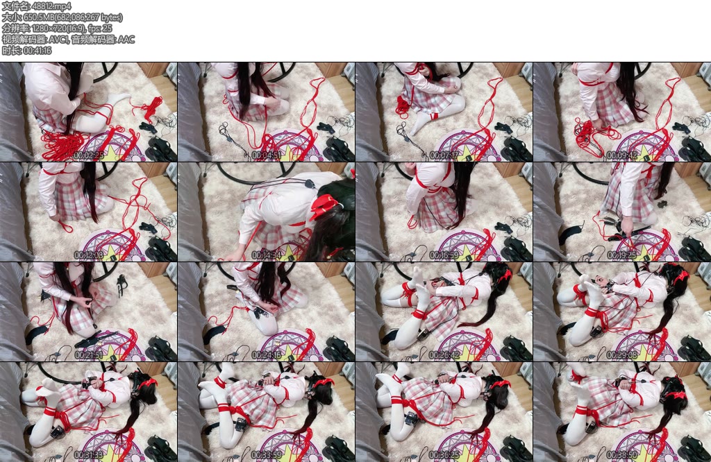 [亚洲绳艺] 槿榆喵白丝JK花火cos折腿自缚-丝依依