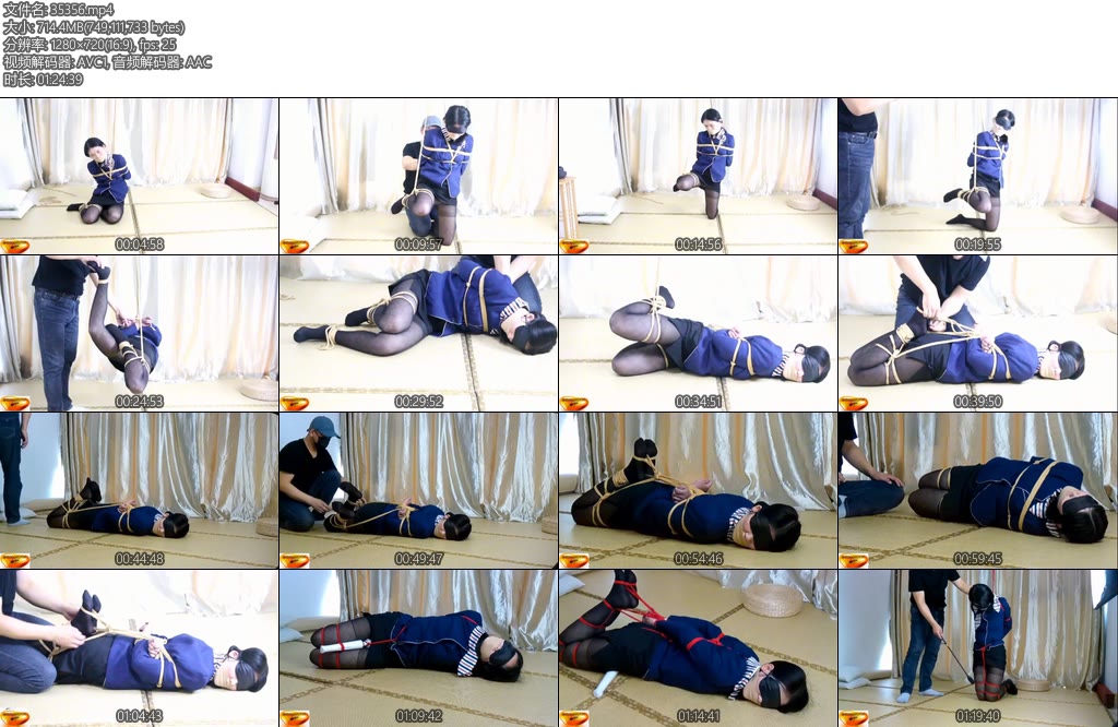 [魅影空间] 訫奴紧缚调教（2）后高手紧缚片足跪缚股绳勒阴棒棒各种调这个訫奴妹子有被虐倾向玩着玩着感觉上瘾了-丝依依