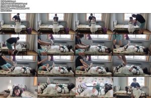 [WN原创] 中韩混血明贞初次捆绑实录！白丝日式驷马马具口球堵嘴-丝依依