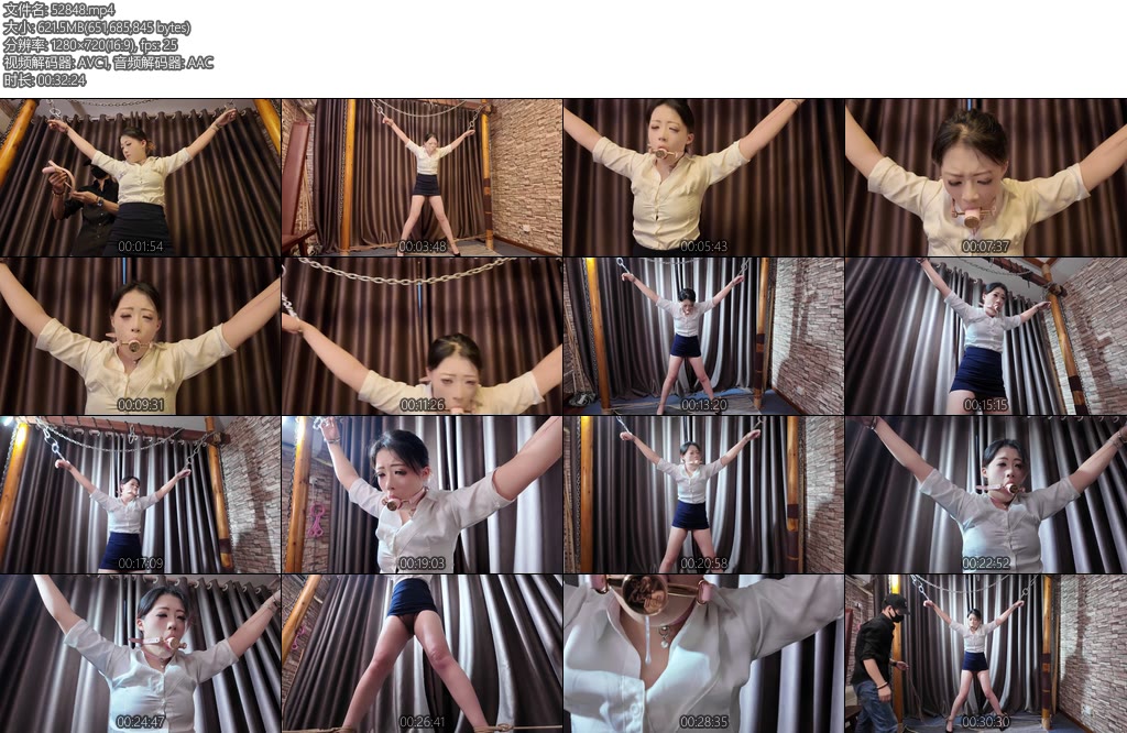 [一绳所爱] 陈依依y具口塞极限堵嘴12公分高跟鞋大字型手铐固定长时间放置挑战大量口水-丝依依