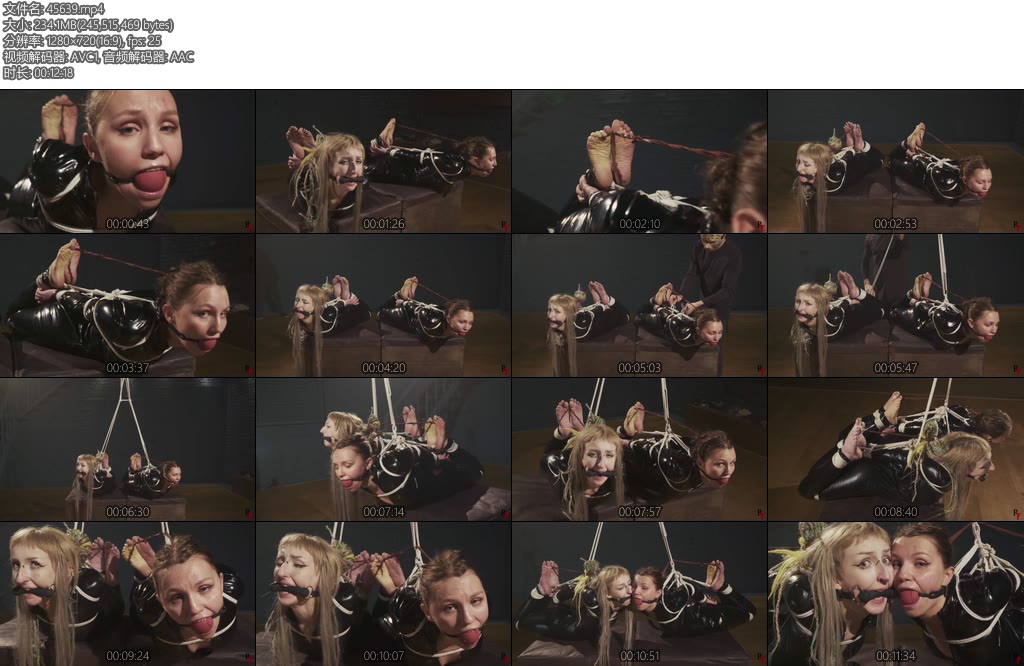 [欧美绳艺] Bramble and Nova Double Hogtie in Catsuits-丝依依