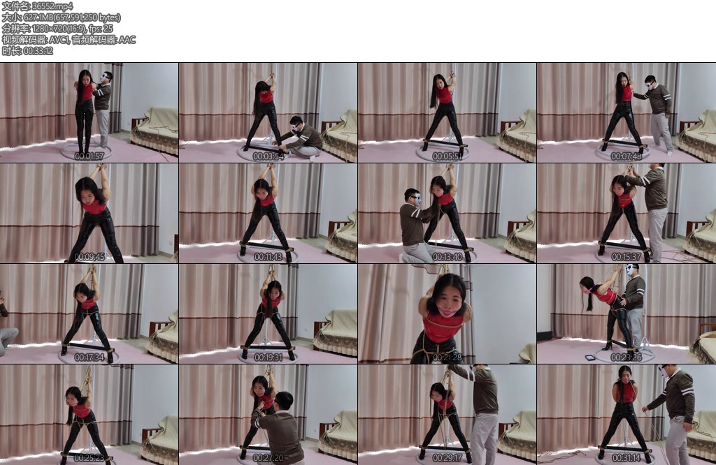 [素人原创] 小姐姐体验性感胶衣胶裤10公分长靴强制分腿捆绑艰难的姿势后高手吊缚强制放置流口水-丝依依