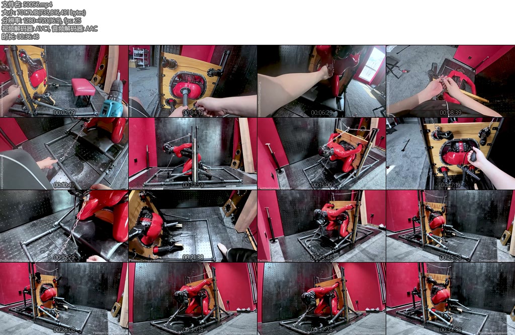 [鹿角与猫爪] 大型拘束刑具一体式脚手木枷铁链拉拽马具充气口塞极限姿势充气口刚塞前后夹击全程撅着屁股震动强高防毒面具迷你呼吸袋极限呼控-丝依依