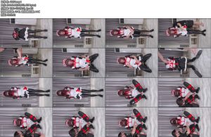 [CD伪娘] 刻猫猫 男娘口球女仆装黑色胶衣贞操锁-丝依依