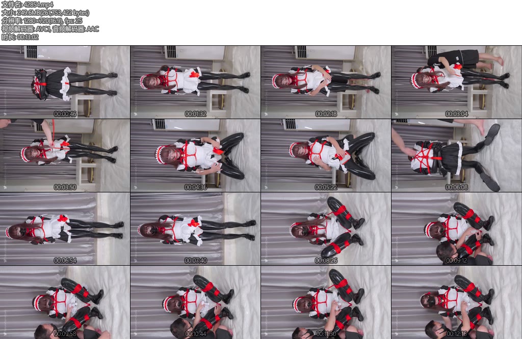 [CD伪娘] 刻猫猫 男娘口球女仆装黑色胶衣贞操锁-丝依依