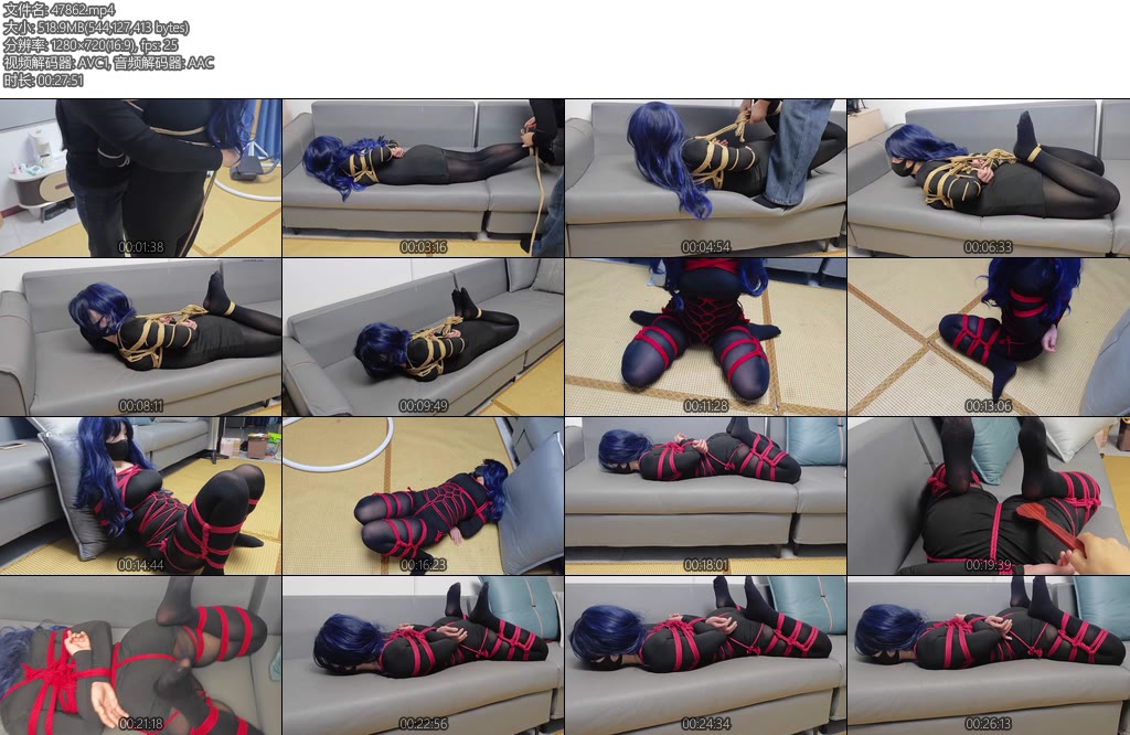 [BGM原创] 落落028落落和小姐姐玩驷马折腿缚-丝依依