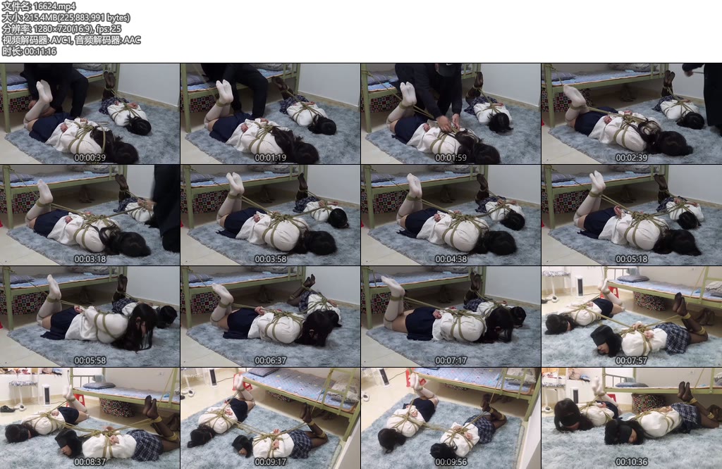 [新月原创] 玉箫 红豆 黑白天使 丝袜驷马连缚蒙眼捆在床边-丝依依