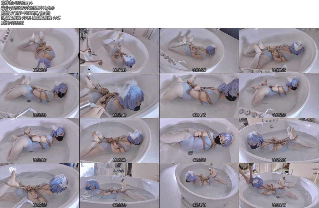 [凛凛蝶] mm 海砂足尖白丝芭蕾少女沦为有钱人的浴缸驷马玩具-丝依依