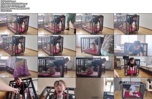 [WN原创] 新玩法狗趴式口水囚徒瑶瑶妹，白棉袜铁笼囚禁，口水爆量无法控制-丝依依