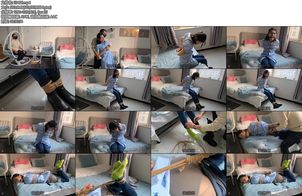 [JS原创] 欢娜绑架女医生上牛仔库短靴口球驷马捆绑棉袜TD刺激-丝依依