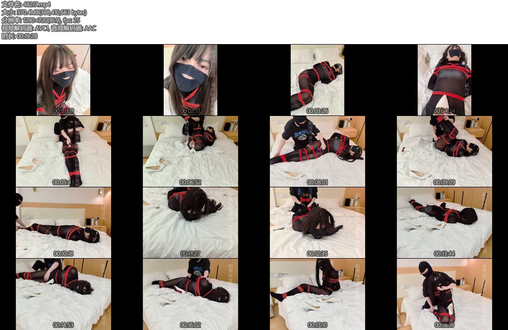 [亚洲绳艺] 萌新线下约玩超性感伪娘猫又红绳油亮黑丝连体衣紧缚挣扎-丝依依