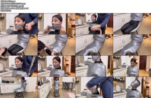 [默示录] 缚艺录小晗椅子上的银色胶带全包-丝依依