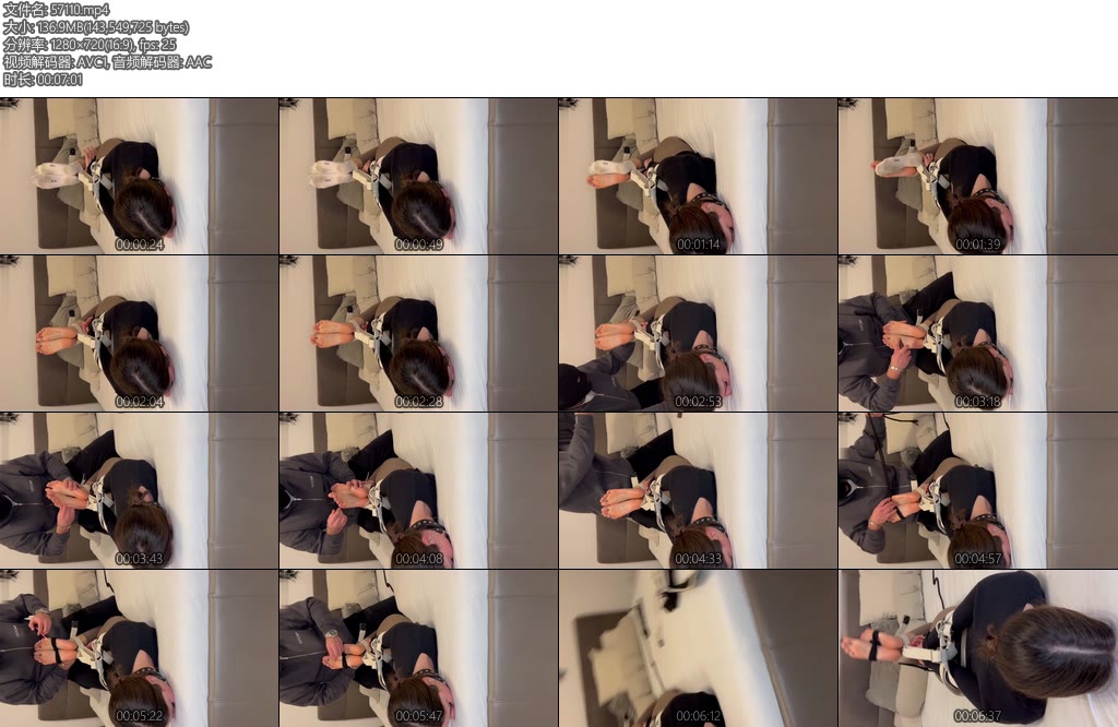 [欧美绳艺] Belt Hogtied Oil and Tickle Action-丝依依