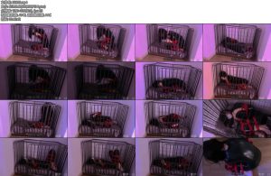 [集梦原创] 伪娘新模红底高跟胶衣狗笼调j-丝依依