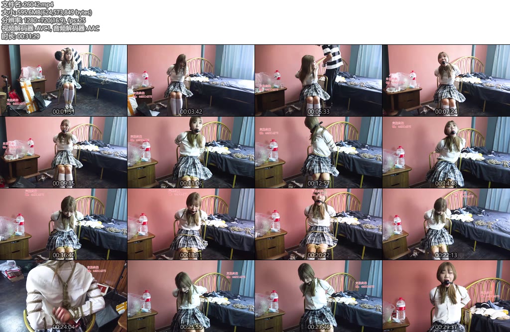 [子衿原创] 新模试镜 JK五花绑椅子上挣扎，带上口球口水就流出来了-丝依依