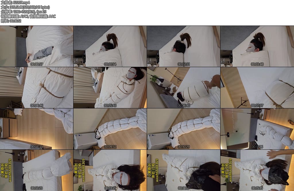 [小黑原创] 棉被包裹木乃伊羞辱踩踏玩弄内置最后塑料袋套头-丝依依