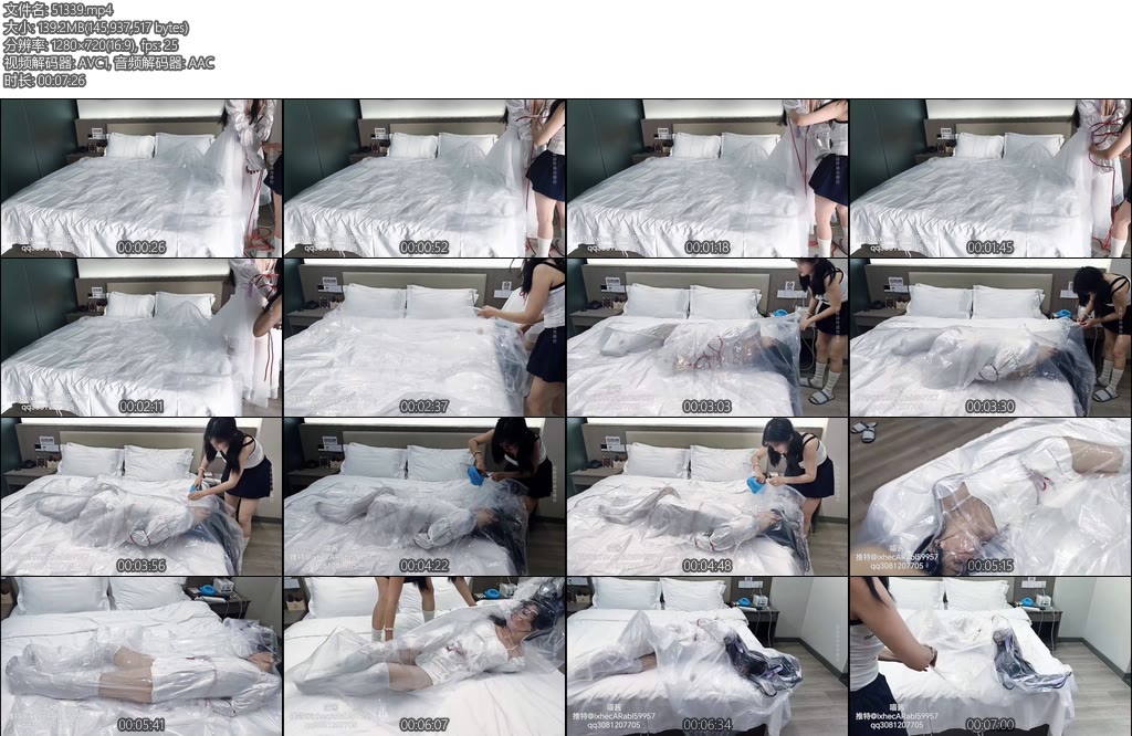 [喵酱原创] 落跑新娘反手捆绑被塞真空袋窒息到晕厥严重警告请勿模仿-丝依依