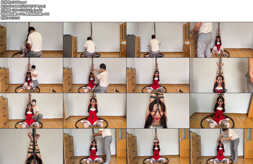 [WN原创] 漂亮妹子圣诞装硬核挠痒双足同时tk超紧捆绑一动不动泪水口水齐流-丝依依