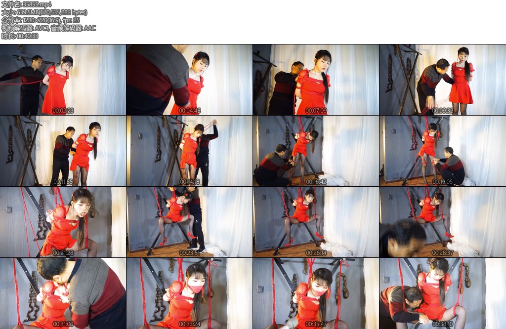 [锐度主张] 嫣儿 红裙红绳丝袜堵嘴强制开腿吊缚凌辱调教-丝依依