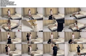 [贝特原创] 倩倩JK制服小白袜日式口环捆绑挣扎舞蹈服白丝欧式捆绑牵引5.5cm大口球口水直流-丝依依