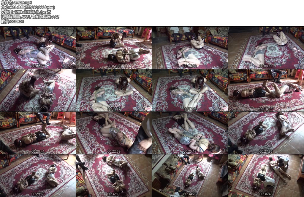 [胜景影视] 捆绑驷马坐地缚 两女郎被两绑匪给劫持到家中捆绑羞辱-丝依依