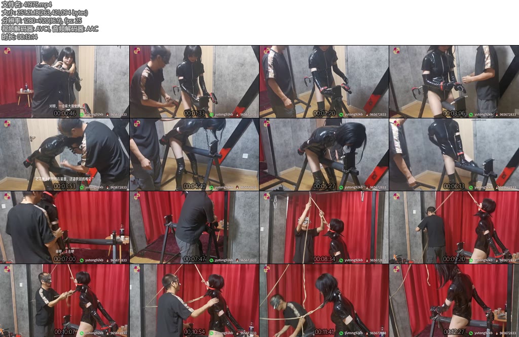 [魔束原创] 伪娘来会所体验（2）多功能木马架体验伪娘搜查官木马架口球捆绑龙门架X_X电击-丝依依