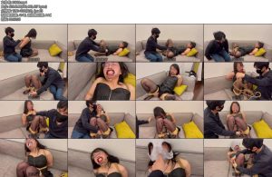 [麦子原创] 妻奴麦子麦子沙发被傅穿着束身衣被绑戴着医用开口器特别丑哈哈-丝依依