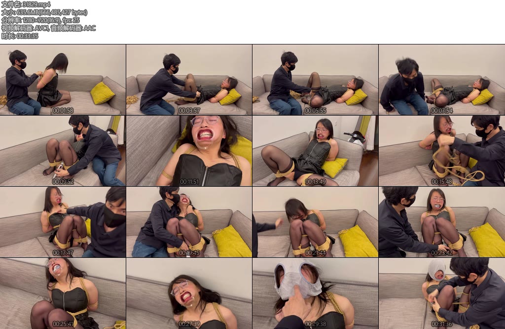 [麦子原创] 妻奴麦子麦子沙发被傅穿着束身衣被绑戴着医用开口器特别丑哈哈-丝依依