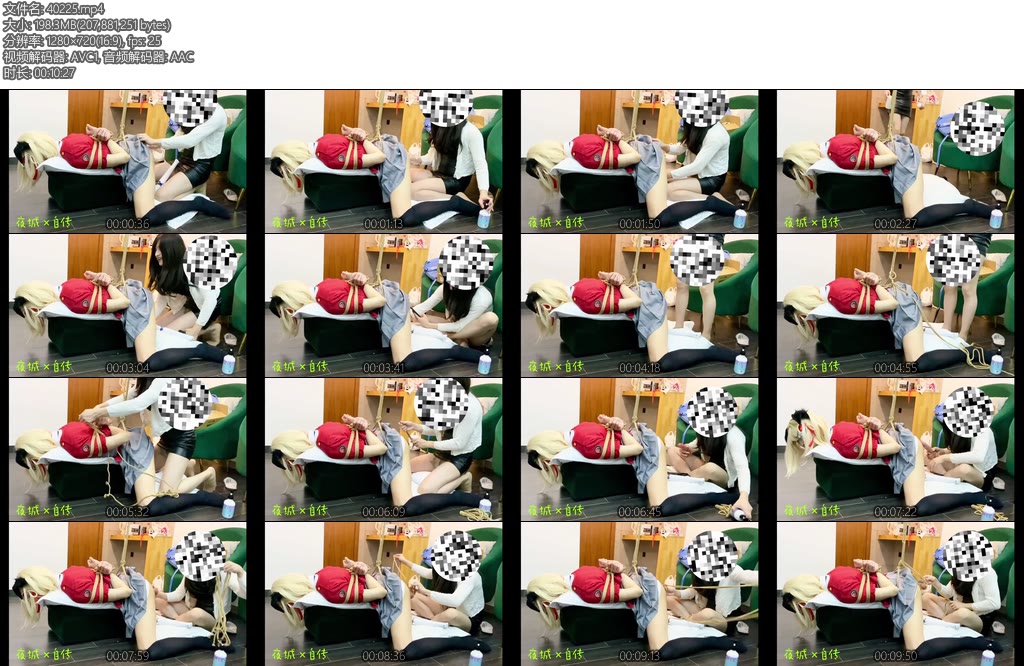 [亚洲绳艺] 千束被伪娘主人钢钩假金金调教并拍下羞耻照片-丝依依