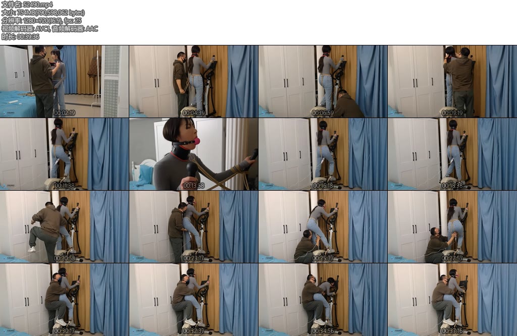 [JS原创] 欣妍健身器材上的女孩墙纸锻炼棒棒刺激口球堵嘴鞭打抚摸-丝依依