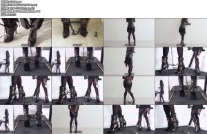 [亚洲绳艺] 铁链缠身的高跟黑靴束腰黑短裙与TD金属GS及电击器在跑步机上-丝依依