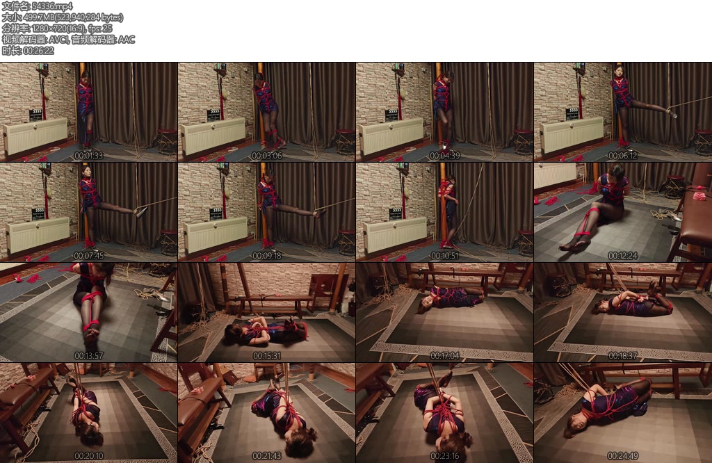 [亚洲绳艺] 临冬城的冰原狼大长腿黑丝舞女被反绑挣扎逃脱-丝依依