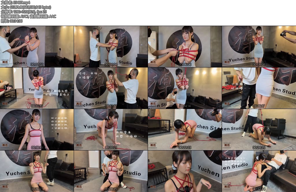 [雨辰原创] 00后长腿甜妹的私房绳摄初体验下集分红齐逼小吊带化身骚逼人形犬犬化引导调教羞辱神秘人物欣赏品鉴-丝依依