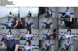 [樱束原创] 报复嚣张女保安嚣张女保安经常与业主发生冲突被业主弄晕开腿捆绑老虎凳上TK裤里肉丝脚心鞭打强戴开口器鼻勾马具流口水电击炮机强G各种变态折磨教训-丝依依