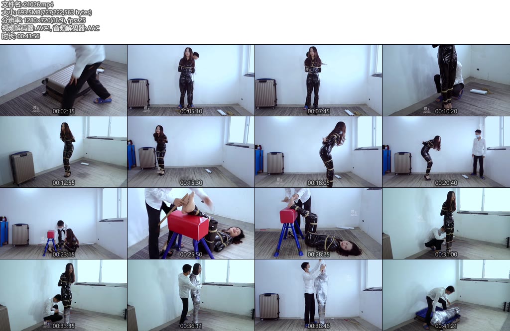 [樱束原创] 保鲜膜全包木乃伊制作装箱-丝依依