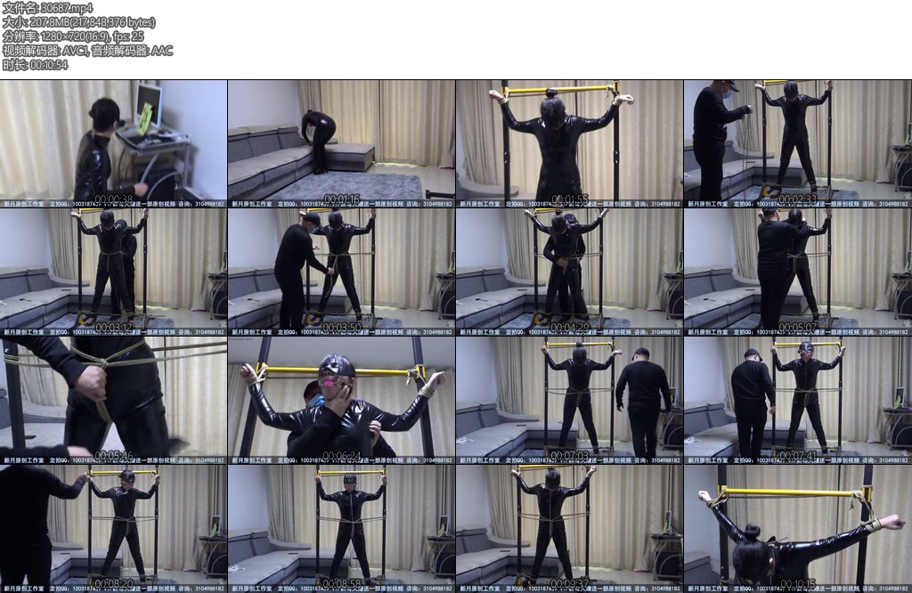 [新月原创] 玉箫倒霉皮衣女贼的入室惩戒股绳拉扯后还被各种打屁股挠全身-丝依依