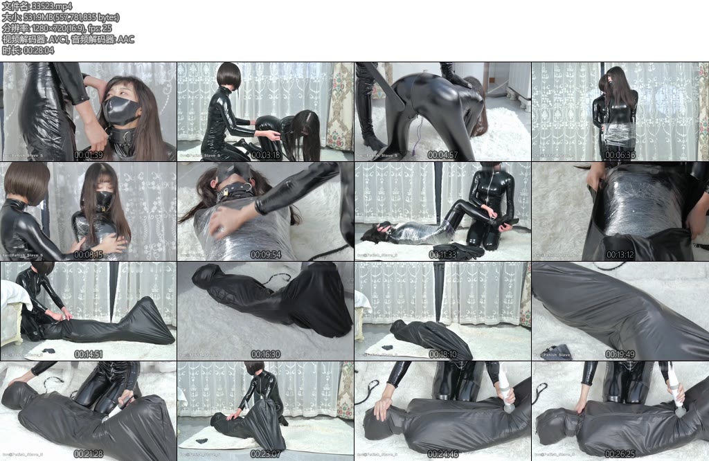 [FSS原创] 乳胶百合调教JULY小姐姐的K9和睡袋ZX调叫沦为母犬的JULY小姐姐项圈上锁沦为训练母犬被踩在脚下践踏裹上保险膜-丝依依