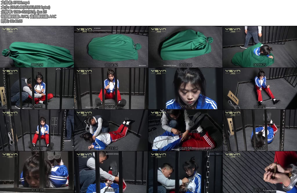 [一绳有你] 绑架拘束女学生高挑漂亮美女予诺1.74米被捂晕绑架装麻袋各种金属架驷马放置挣扎金属枷拇指铐-丝依依