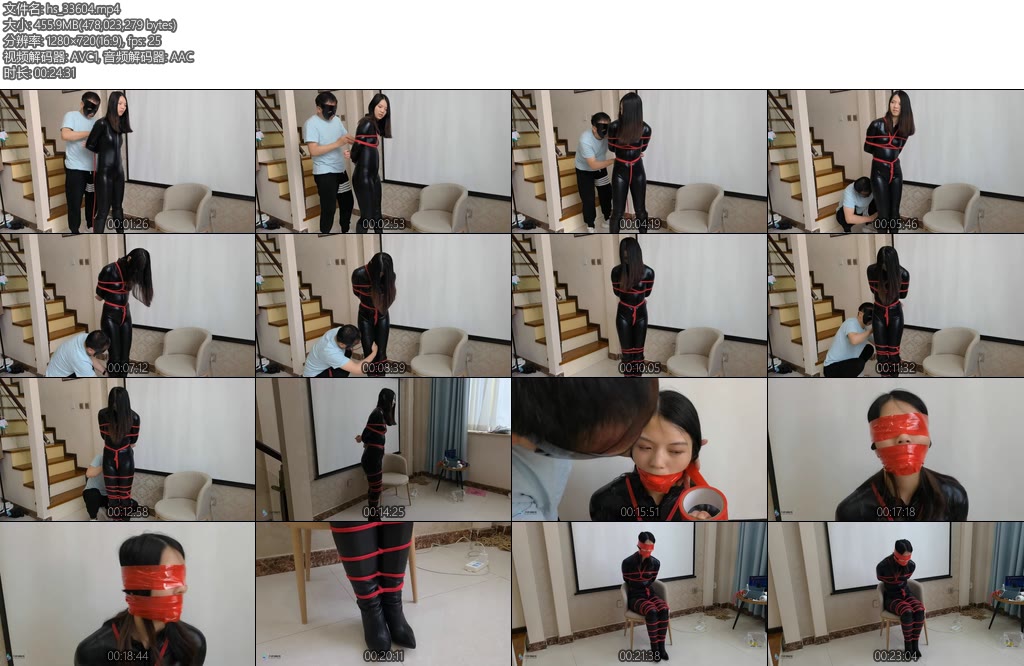 [JS原创] 八月狂欢节 诗彤诱捕女特工（Part3）红绳全身紧缚布团堵嘴胶带封堵蒙眼-丝依依